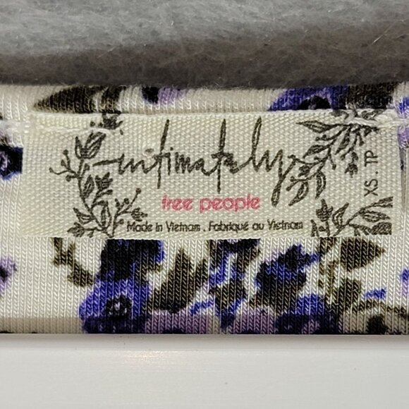 Free People Intimately Free Kaya Print Cutout Bodysuit Blue Micro Floral Fairy - Picture 11 of 13